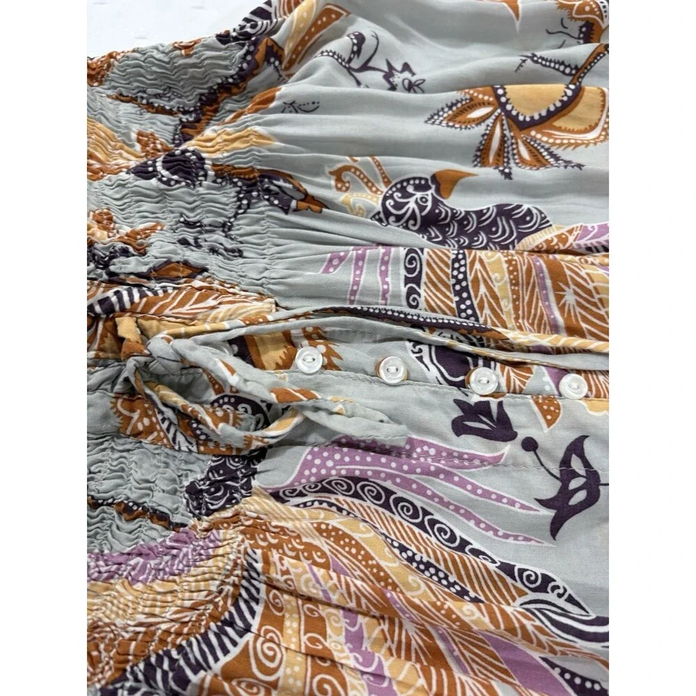 Sea Lustre Womens Boho Floral Maxi Skirt Dress One Size OS 100% Rayon EUC